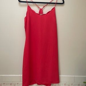 J Crew red slip dress size 4 scallop neck NWT G3613 Camisole Spaghetti Strap